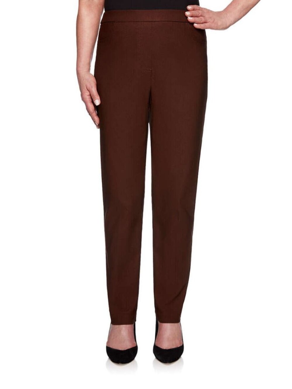 Alfred Dunner Women's Classic Allure Fit Short Length Pant Brown Petite Size 10P